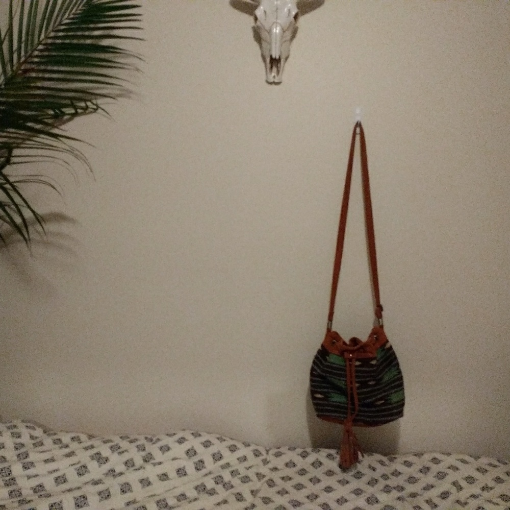 Aztec print shoulder bag